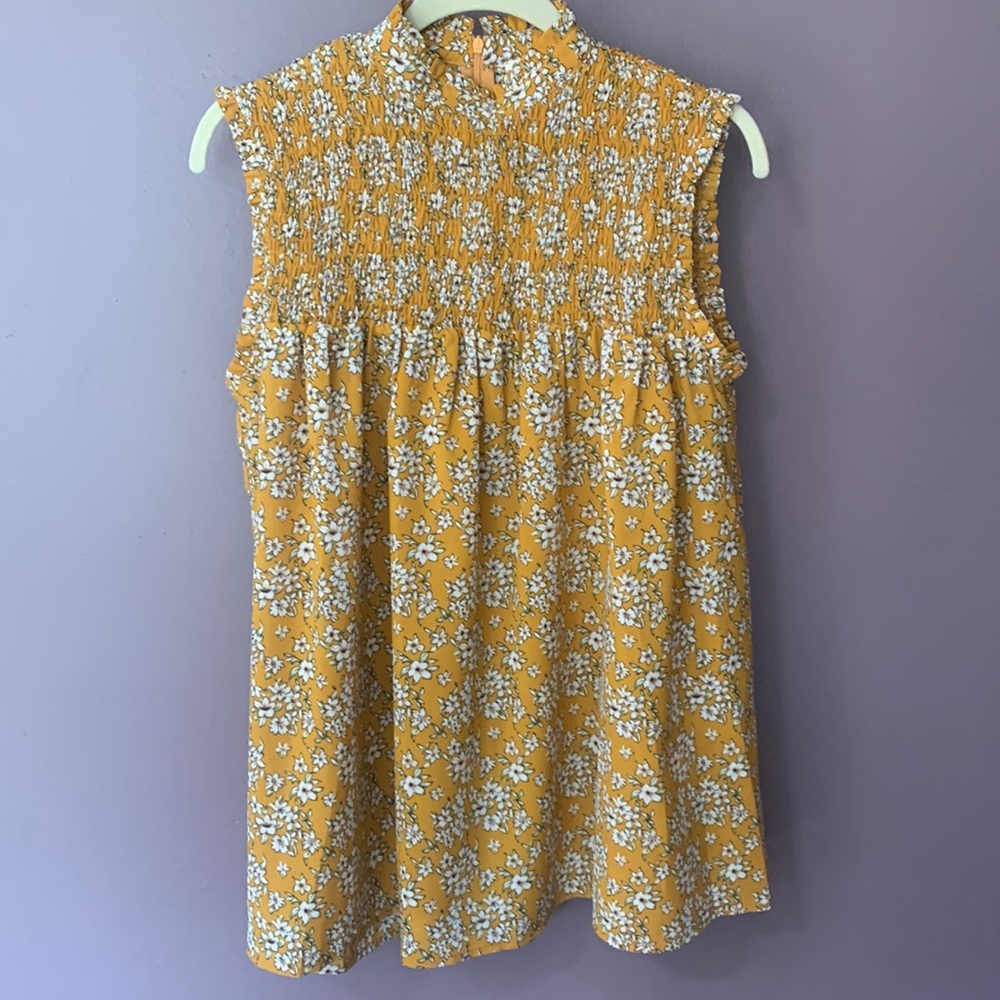 Blushing heart smocked top